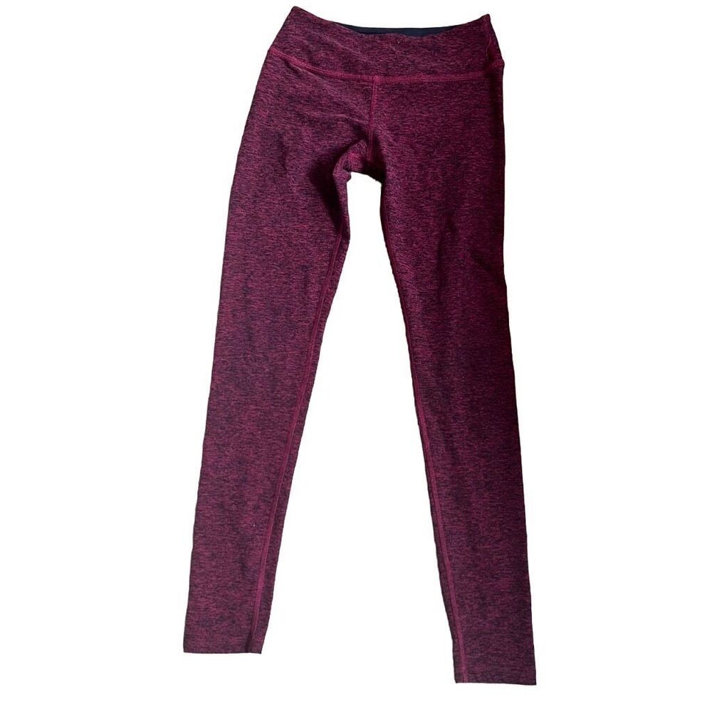 Beyond yoga caught in midi space dye heathered soft deep red high waisted leggin - Picture 2 of 4